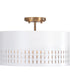 Dash 3-Light Semi-Flush Aged Brass and White