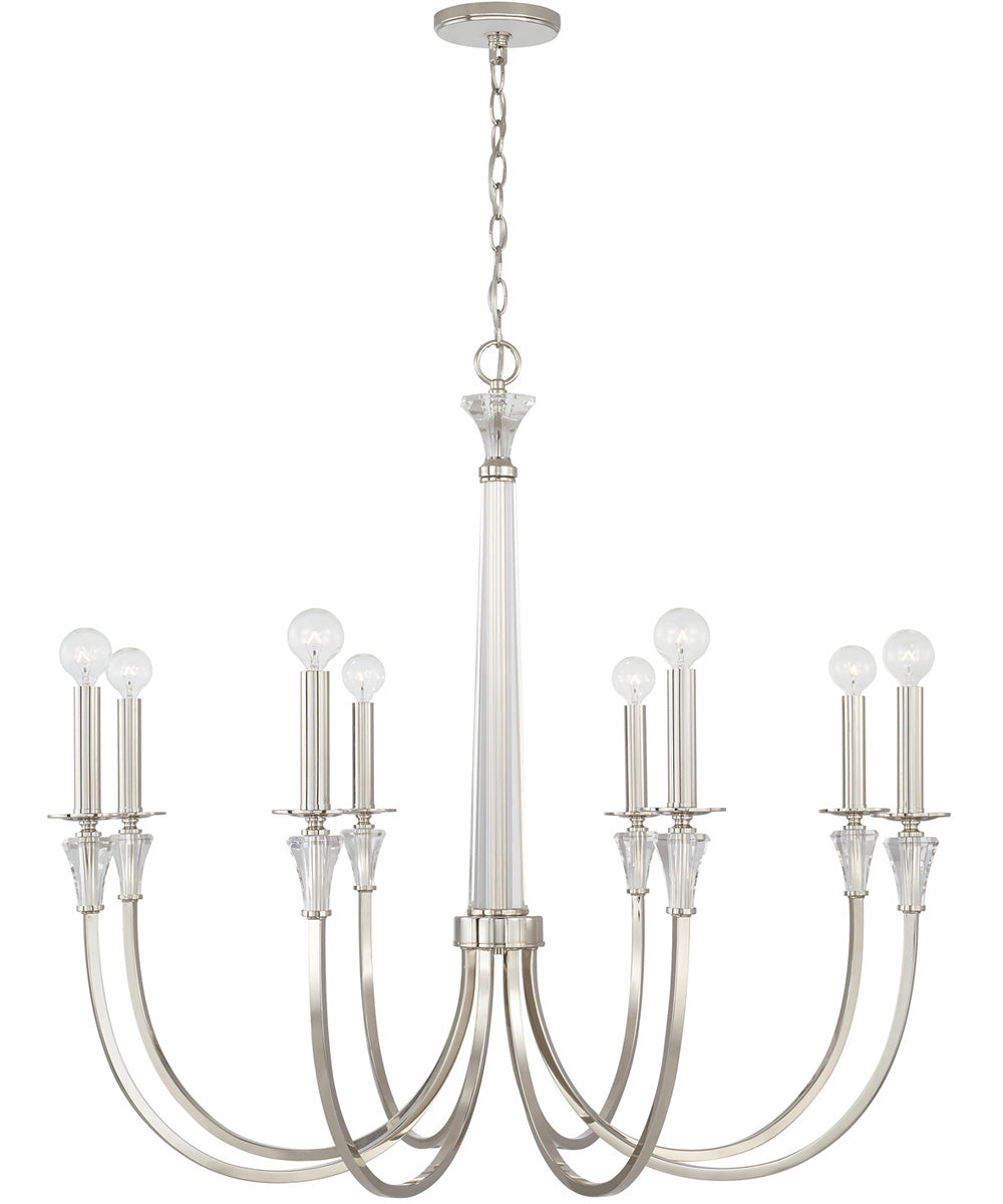 Laurent 8-Light Chandelier Polished Nickel