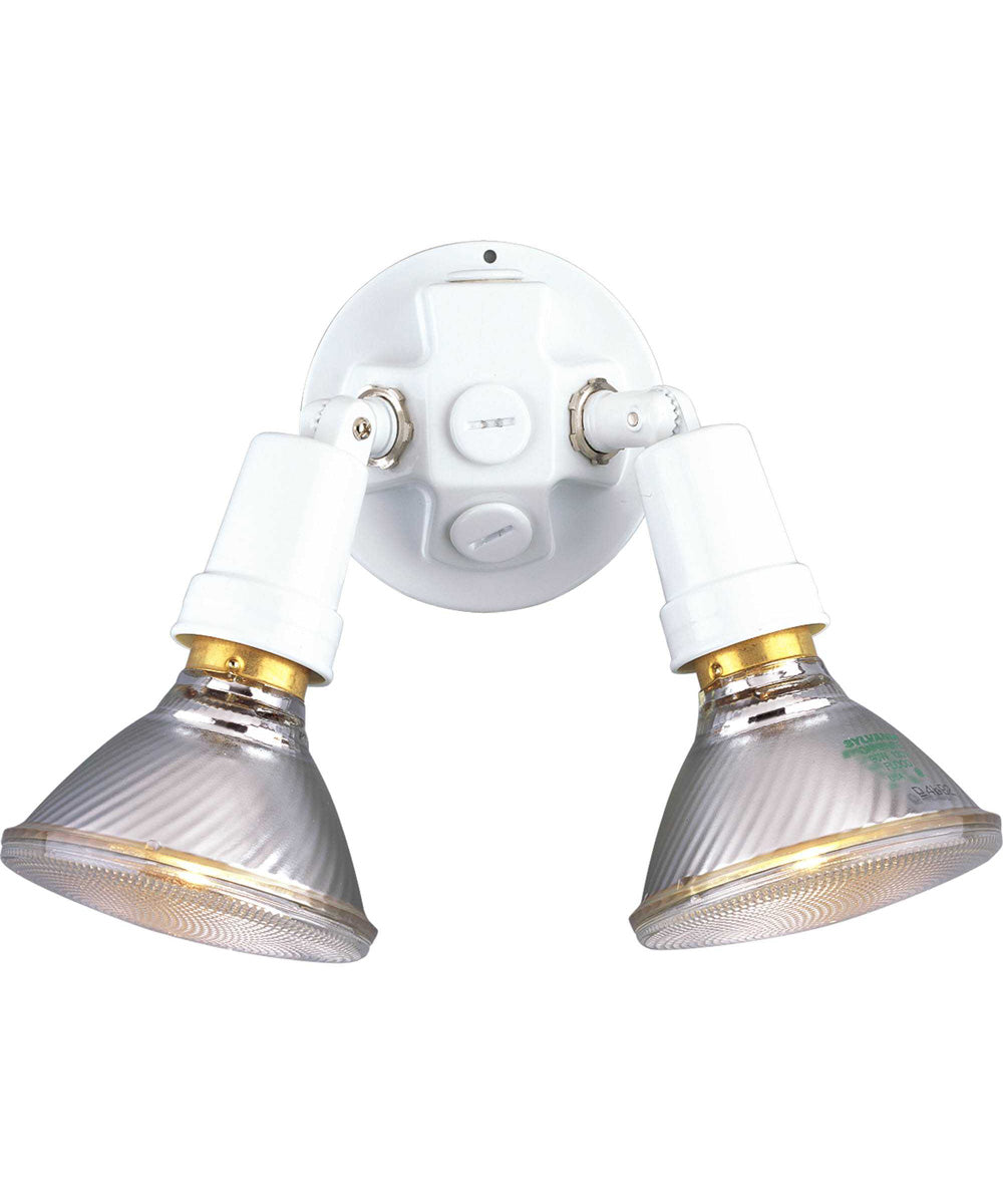 2-Light Adjustable Swivel Flood Light White