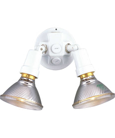 2-Light Adjustable Swivel Flood Light White