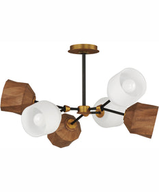 Akimbo 6-Light Pendant W LED Bulbs Dark Bronze/Antique Brass