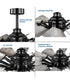 Springer 52-Inch 12-Blade DC Motor Windmill Ceiling Fan Matte Black