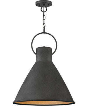 Winnie 1-Light Medium Pendant in Aged Zinc