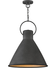 Winnie 1-Light Medium Pendant in Aged Zinc