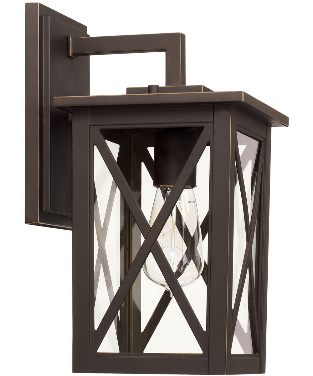 Avondale 1-Light Outdoor Wall Mount In Oiled Bronze With Clear Glass