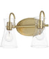 Ava 2-Light Bath Vanity Natural Aged Brass