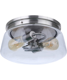 Laclede 2-Light Outdoor Flush Mount Satin Aluminum