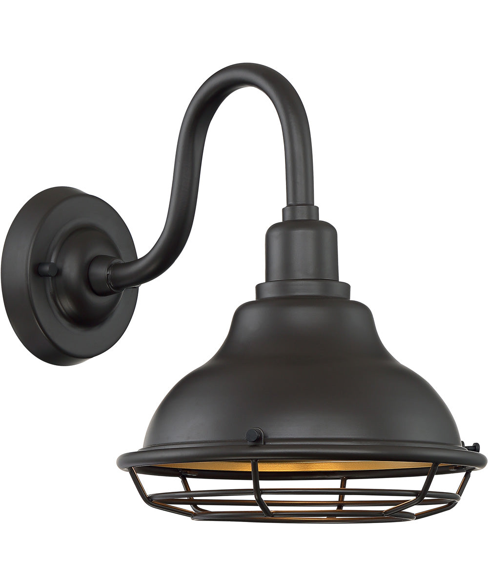 12"H Newbridge 1-Light Outdoor Dark Bronze / Gold