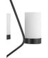 Elevate 3-Light Etched White Glass Mid-Century Modern Chandelier Light Matte Black