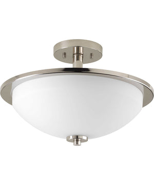 Replay 2-Light 14-3/4" Semi-Flush Polished Nickel
