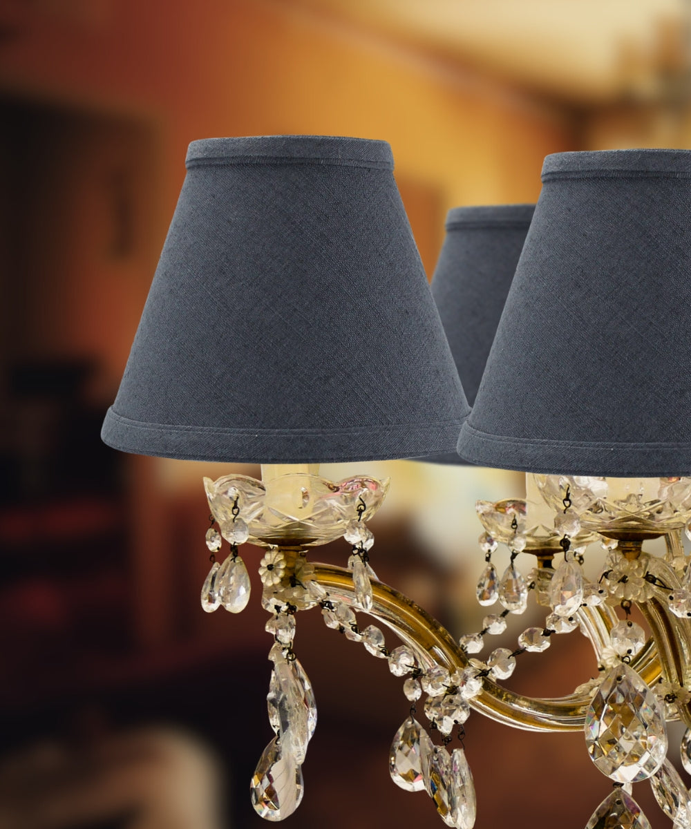 6"W x 5"H Textured Slate Blue Chandelier Lamp Shade -