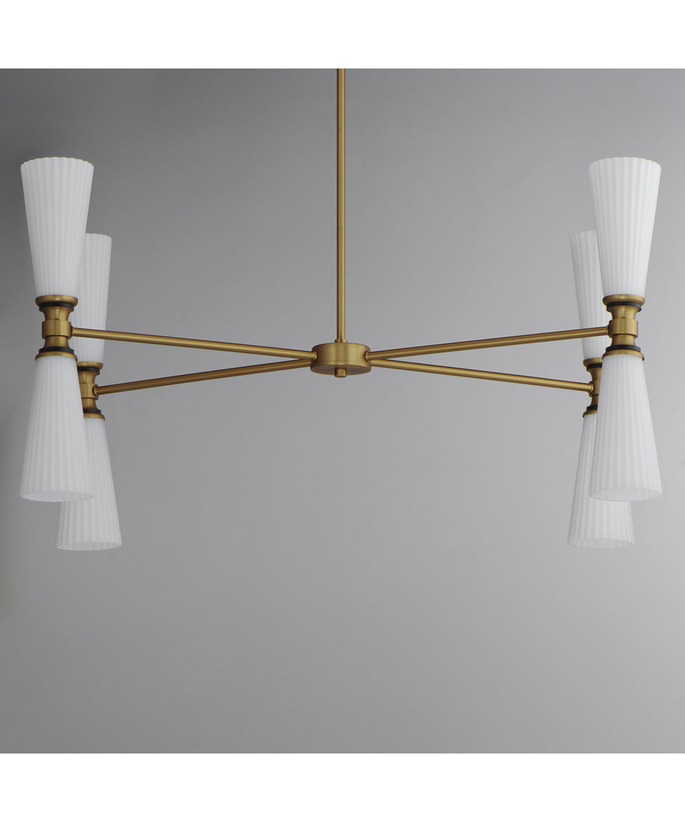 Krevat 8-Light Chandelier Black / Natural Aged Brass
