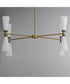 Krevat 8-Light Chandelier Black / Natural Aged Brass