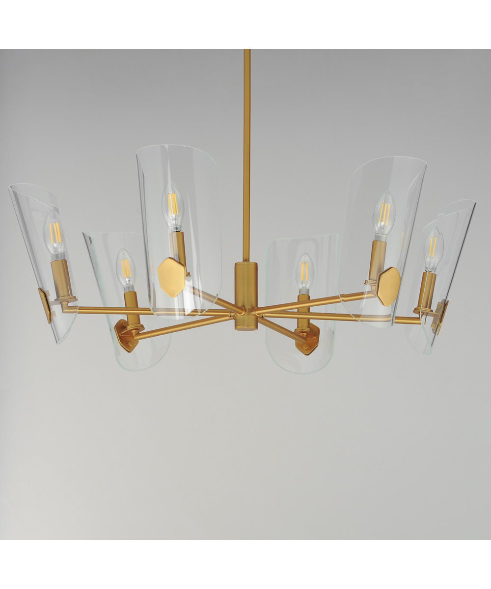 Armory 6-Light Chandelier Natural Aged Brass
