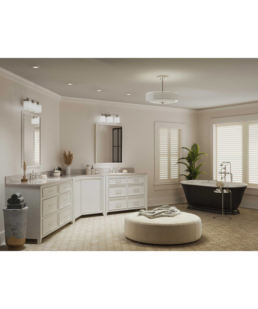 Invite 3-Light 15" Semi-Flush Convertible Brushed Nickel