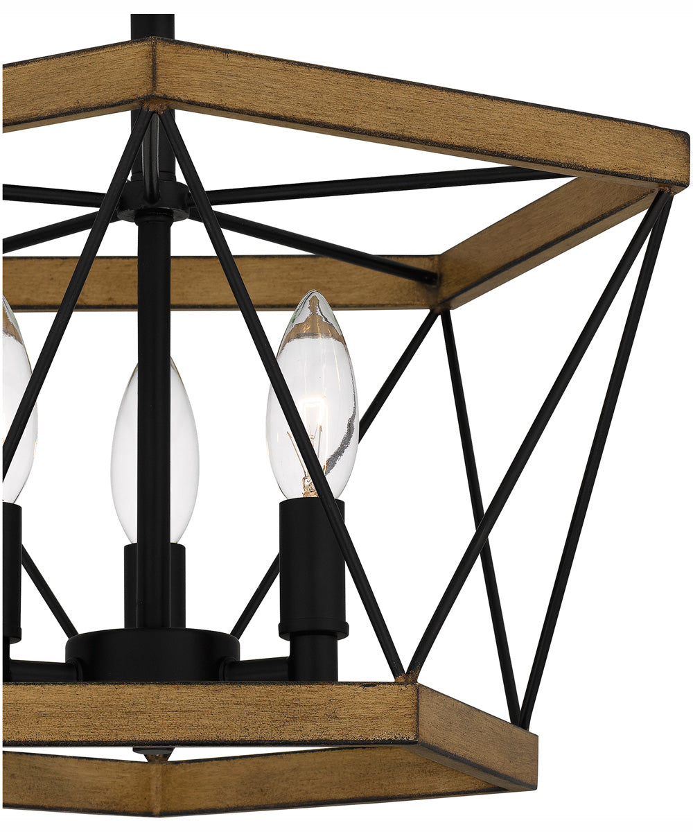 Quoizel Semi-Flush Mount Medium 3-light Semi Flush Mount Aged Walnut