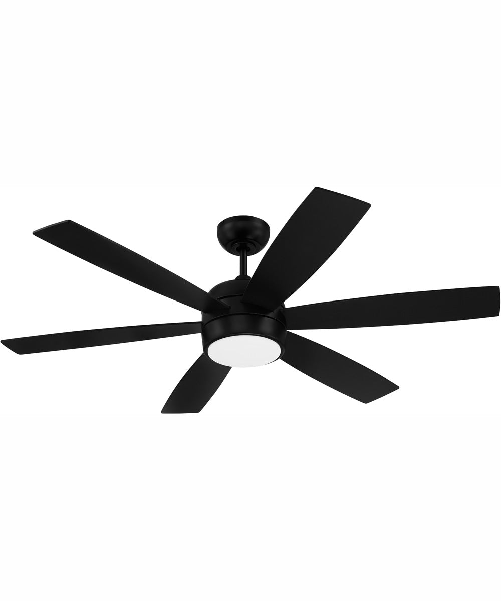 52" Trevor 1-Light Ceiling Fan Flat Black