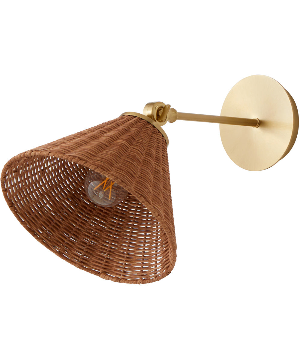 1-light Wall Mount Light Fixture Aged Brass