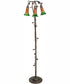 58" High Amber/Green 3 Light Floor Lamp