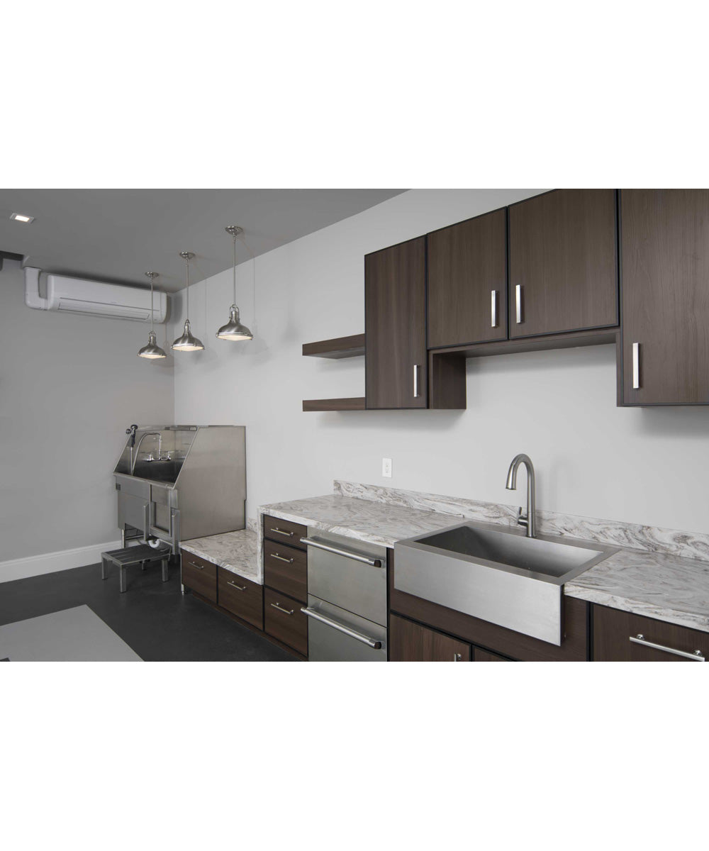 Fresnel Lens LED Clear Fresnel Glass Coastal Pendant Light Brushed Nickel