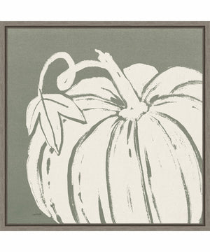 Framed Autumn Tones VII Chalk Green by Anne Tavoletti Canvas Wall Art Print (22  W x 22  H), Sylvie Greywash Frame