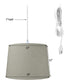 1 Light Swag Plug-In Pendant 16"w Sand Linen Shade, 17' White Cord