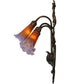 11"W Amber and Purple Pond Lily 3-Light Wall Sconce Mahogany Bronze