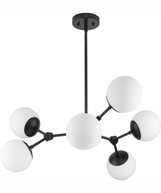 Haas 6-Light Mid-Century Modern Chandelier Matte Black