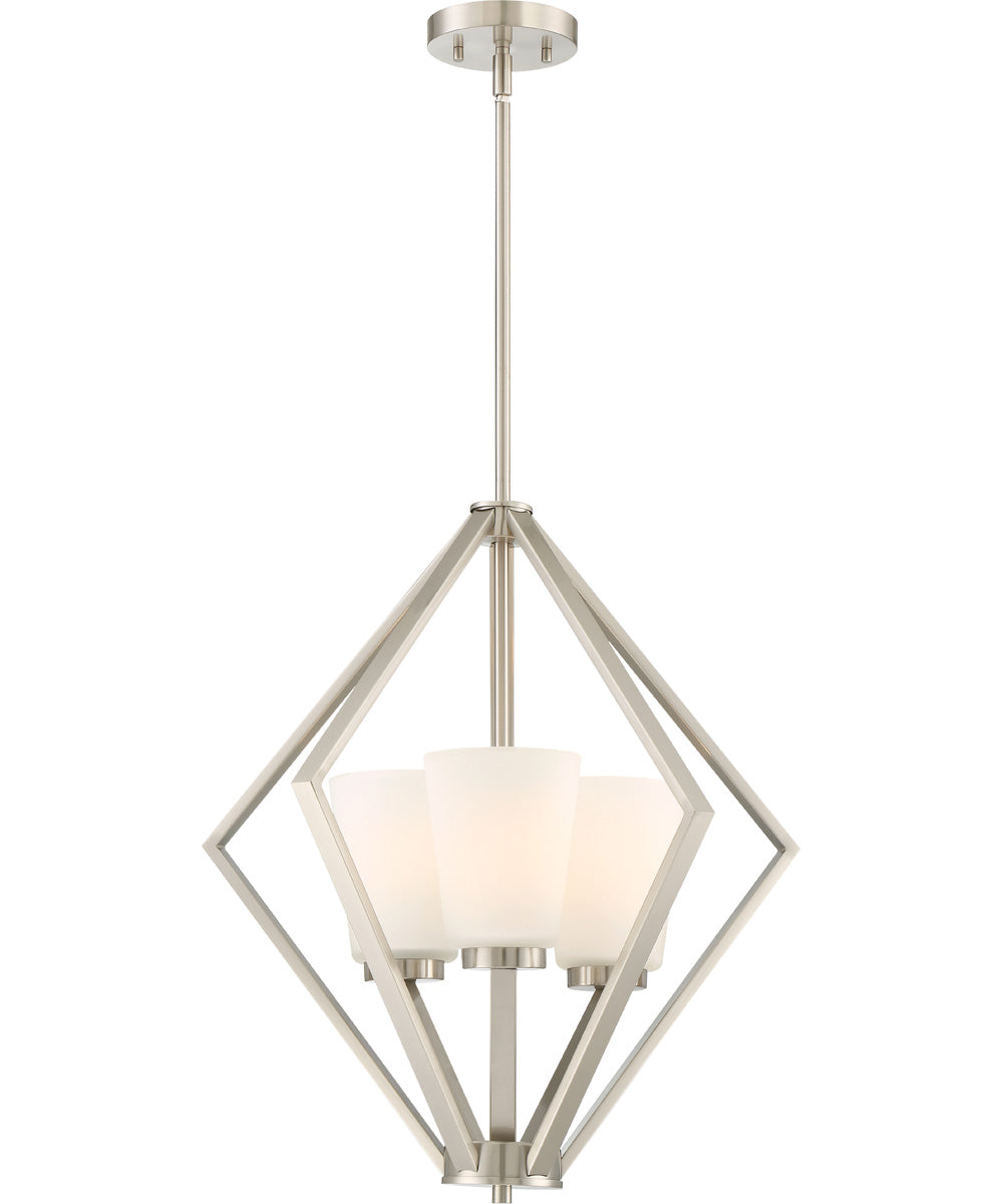 Nome 3-Light Pendant Brushed Nickel