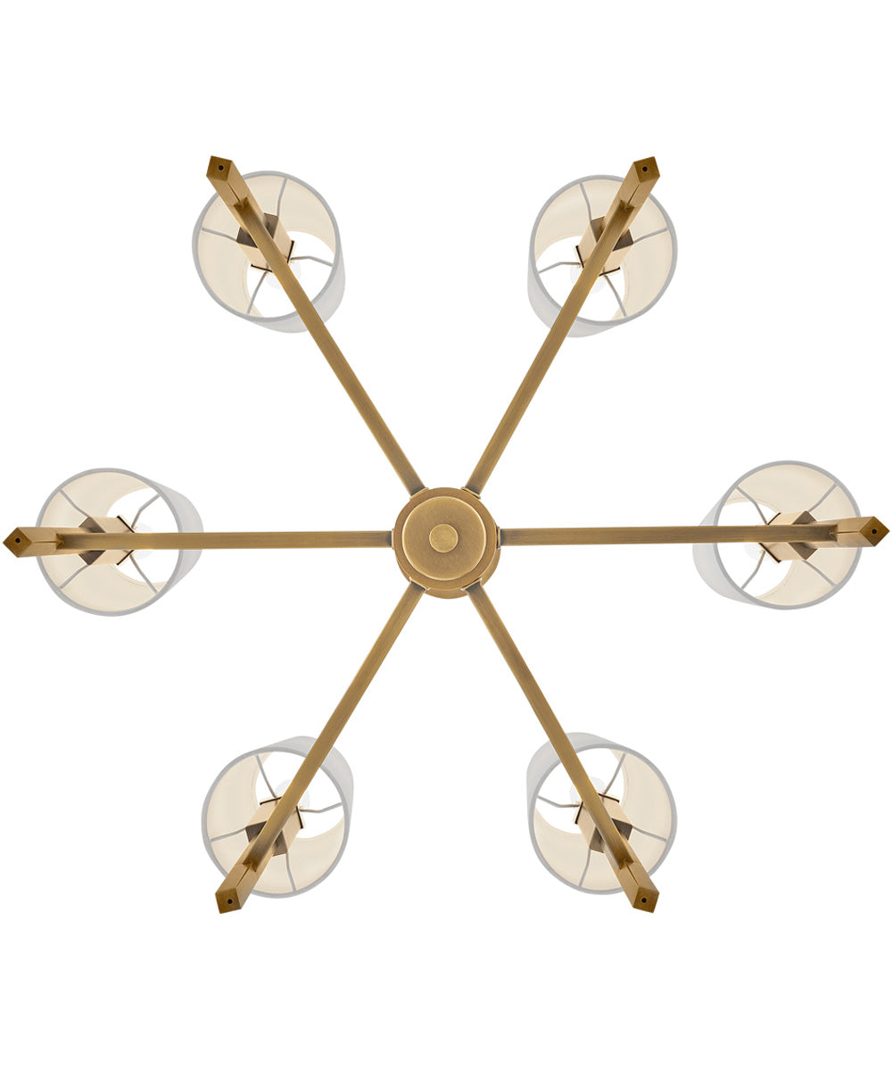 Fenwick 6-Light Medium Chandelier in Heritage Brass