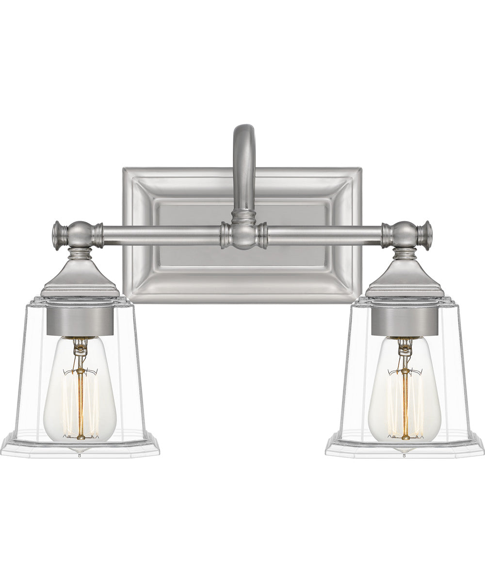 Nicholas Medium 2-light Bath Light Brushed Nickel