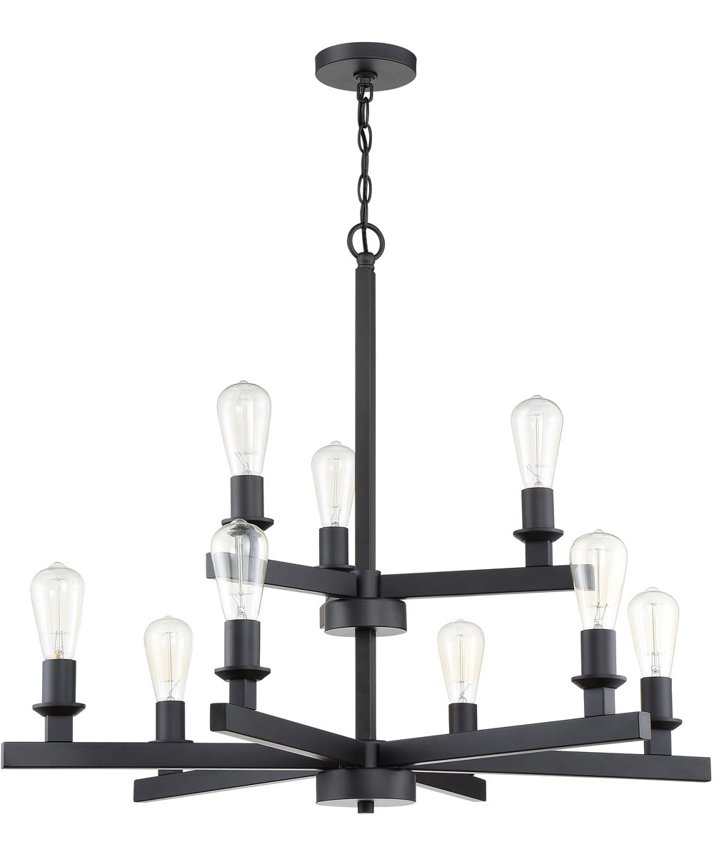 Chicago 9-Light Chandelier Flat Black