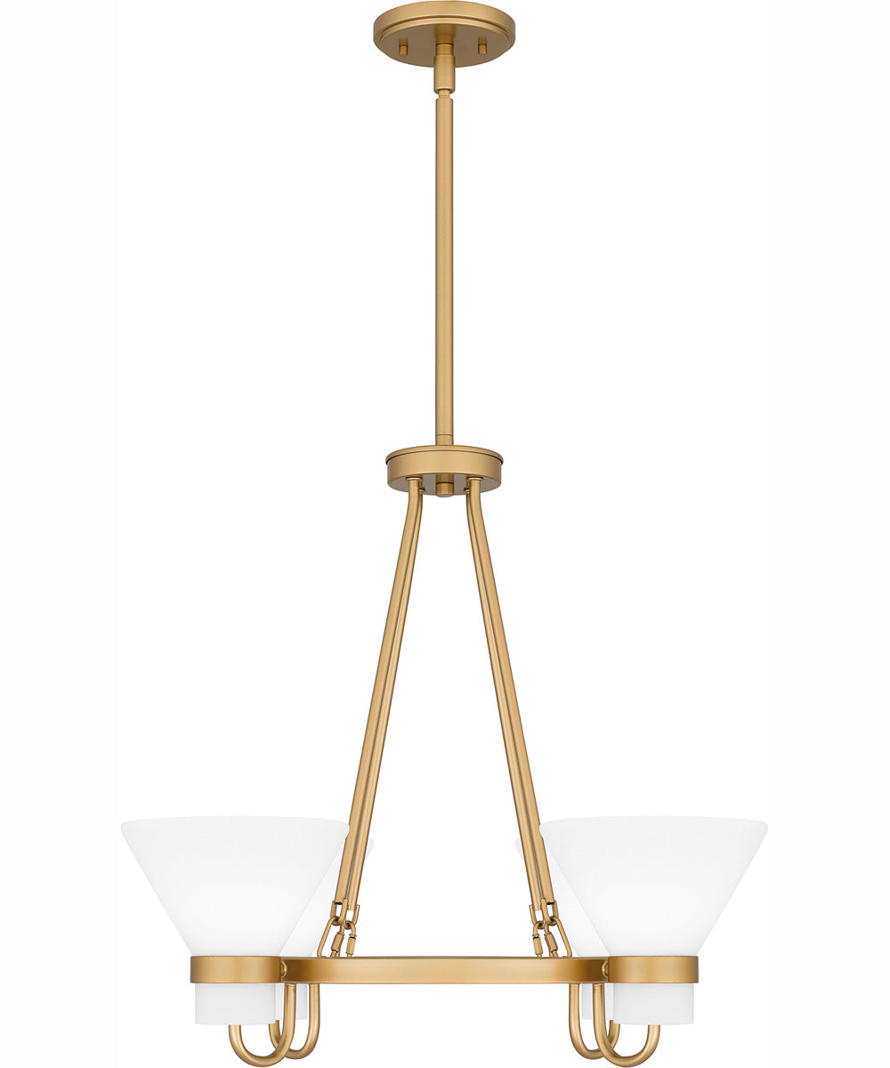 Marigold 4-light Chandelier Nouveau Painted Weathered Brass