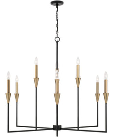Avant 9-Light Chandelier Aged Brass and Black