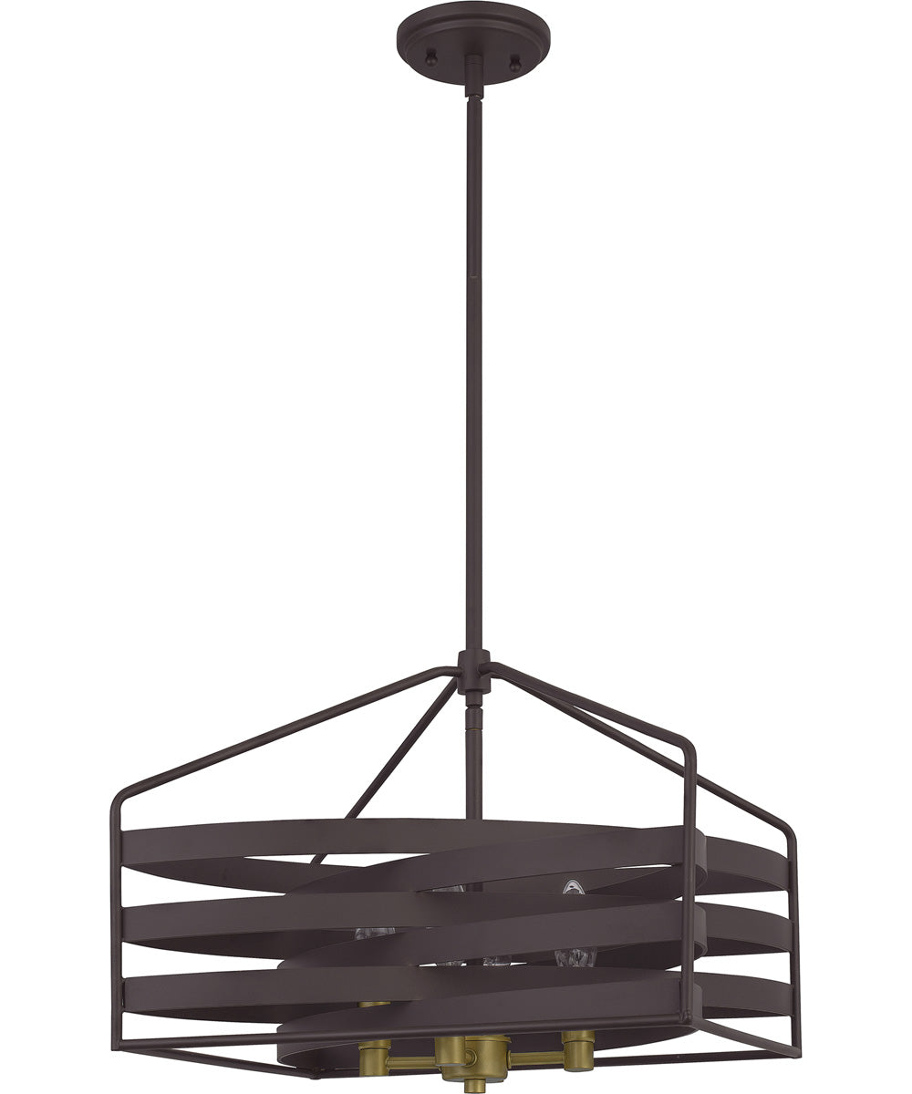 Escher 4-light Pendant Old Bronze