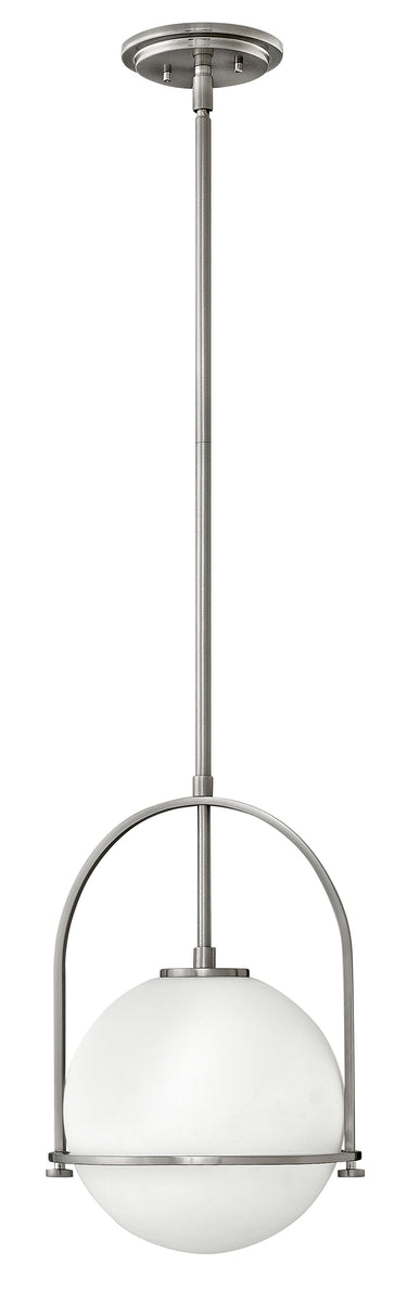 12"W Somerset 1-Light Stem Hung Pendant in Brushed Nickel