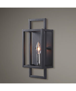 Quadrangle 1 Light Black Sconce
