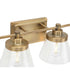 Hinton 4-Light Clear Seeded Glass Farmhouse Bath Vanity Light Vintage Brass