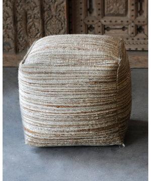 18"H Shiro Beige Pouf