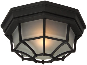 11"W Bulkhead 1-Light Outdoor Flush Mount Matte Black