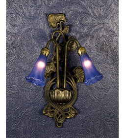 11"W Lily 2-Light Blue Sconce