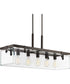Glayse 5-Light Clear Glass Luxe Linear Chandelier Light Antique Bronze