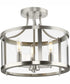 Gilliam 13 in. 3-Light New Traditional Semi-Flush Mount Brushed Nickel