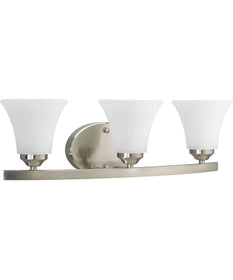 Adorn 3-Light Etched Glass Traditional Bath Vanity Light Brushed Nickel