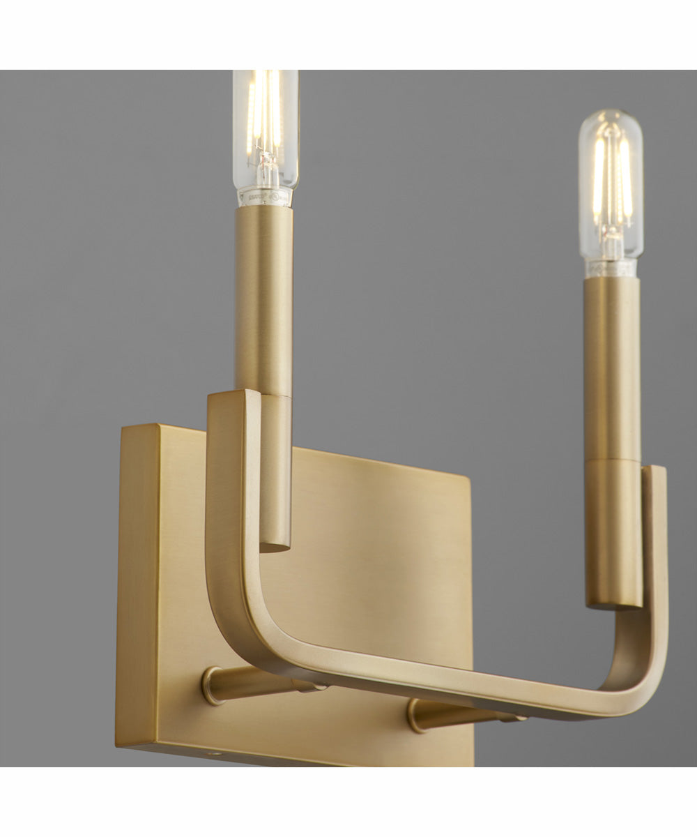 Tempo 2-light Wall Mount Light Fixture Aged Brass