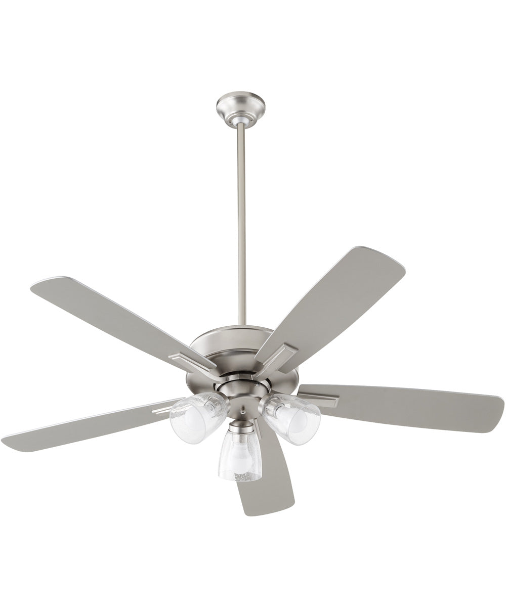 52" Ovation 3-light LED Ceiling Fan Satin Nickel