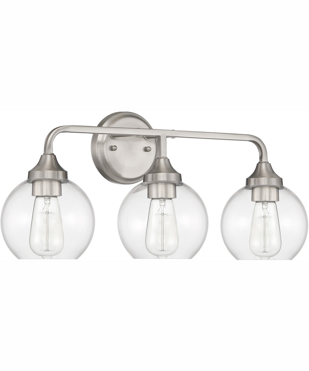 Glenda 3-Light Vanity Brushed Polished Nickel