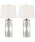 Odelia 2-Light 2 Pack-Table Lamp Chrome Ceramichrome/ White Linen