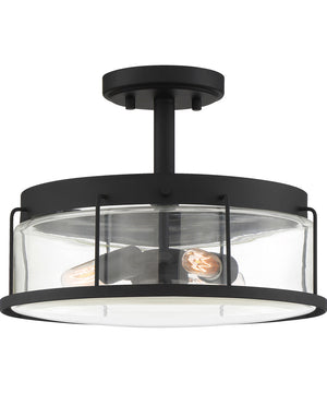 Ludlow Medium 3-light Semi Flush Mount Earth Black