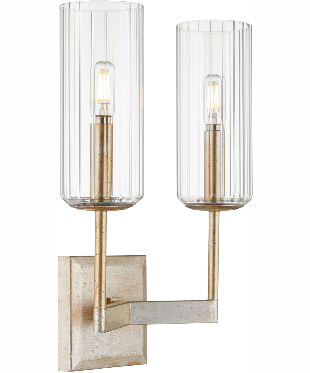 Merrick 2-light Wall Mount Light Fixture Aged Silver Leaf